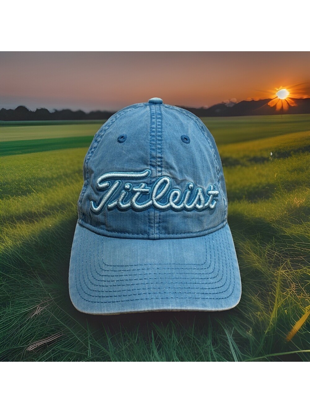 Titleist Golf Balls Golfer Light Blue 18 Holes Putter Driver Baseball Cap Hat